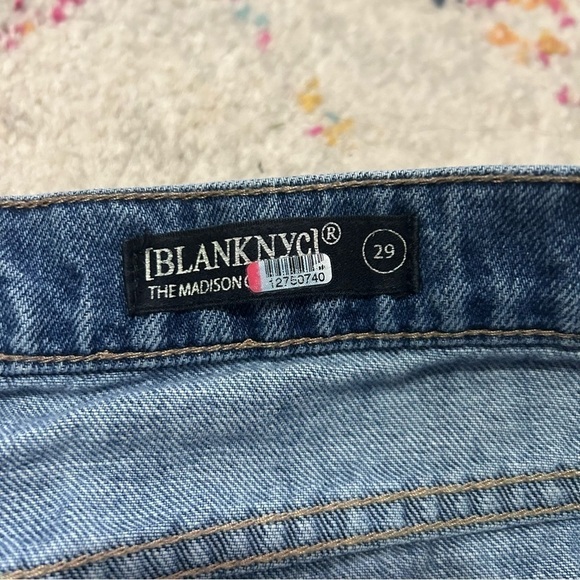 Blank NYC Asymmetric Two Tone Criss Cross Jeans in Blue sz 29 - Picture 4 of 5